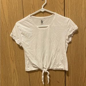 White top with tie